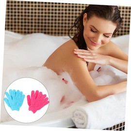 minkissy Exfoliating Gloves Set 4 Pack Mitten Bath Towel Gentle Glove Type Wash Towel Spa Quality Shower Brush