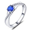 YL 925 Sterling Silver Engagement Ring 5MM Created Sapphire Infinity
