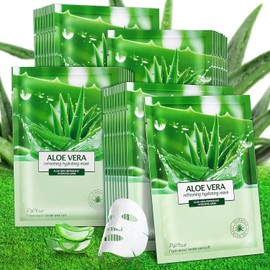 PalNour Aloe Facial Skincare Sheet for Dry, Oily, Sensitive and Tired Skin Hydrating Moisturizing Activation 25ml0.8oz 10 Packs / 건조하고 지성이며 민감하고 지친 피부를 위한 PalNour 알로에 페이셜 스킨케어 시트 수분 공급 보습 활성화 25ml0.8온스 10팩
