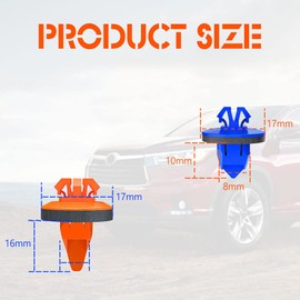 50PCS Fender Flare Clips, Retainer Fastener Rivets, 75495-35010 75397-35010 Push Door Trim Fastener, Molding Retainer Clips Replacement for Most Vehicles (OrangeBlue)