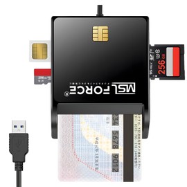 Reliable Japanese Company MSL FORCE 4-in-1 IC Card Reader Compatible with My Number Card USB-A SD MMC TF microSD SIM for Tax Filing No Installation Required USB Connection IC Chip scr306-1 Single Item