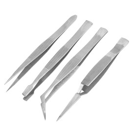 FEITA Professional Craft Tweezers Stainless Steel Precision Tweezer Set for Hobby, Electronics, Model Making, Jewelry Picking Tool - 4 Piece