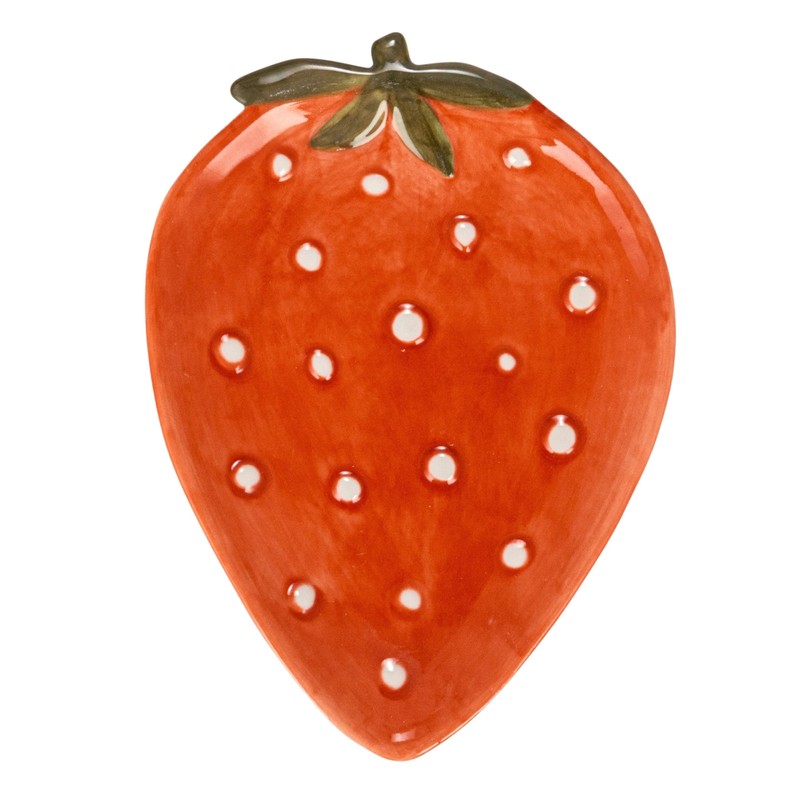 Creative Co-Op Stoneware Fruit Plate Set, Multicolor, Set of 4