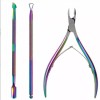 Meiso Kit Empujador Y Cortador De Cutículas De Acero Inoxidable