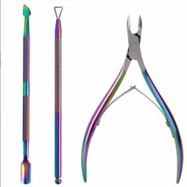 Meiso  Kit Empujador Y Cortador De Cutículas De Acero Inoxidable