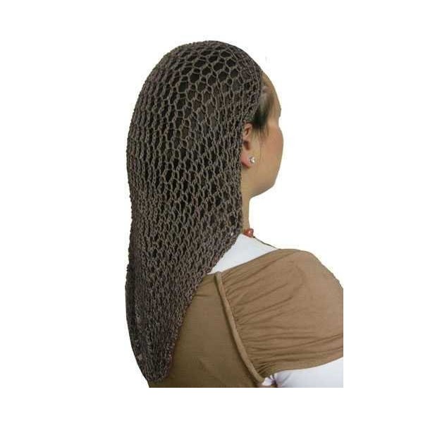 Extra Long Hair Net Snood - Dark Brown, Great for hair cover, comfortable, large, extra large,