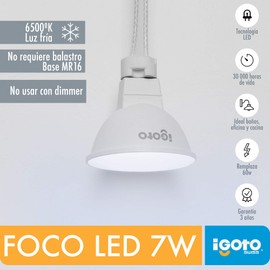 iGOTO iGoto FG10407 Foco de Led dicroico, MR16 Luz Fría
