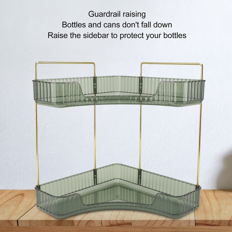 2 Tier Corner Bathroom Countertop Organizer Space Saving Easy Assembly