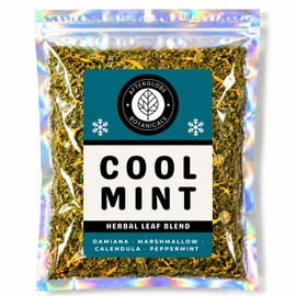 Afterglobe Cool Mint Herbal Blend | Marshmallow Leaf, Damiana, Calendula, Peppermint | Pre-Ground & Stick-Free Loose Leaf | Herbal Tea (30g)