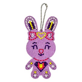C.S. Kids KC07 My Bunny Keychain, First Sewing Arts & Crafts Gifts -Crafting Keychain | Educational DIY Cross-stitch for Kids