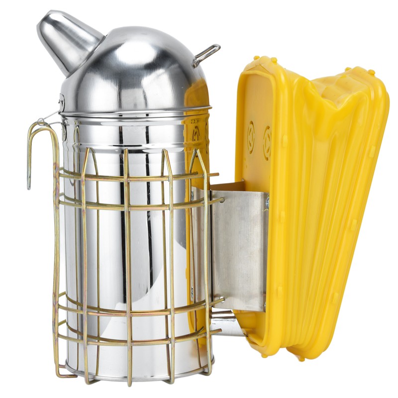 Pointed Beehive Smoker with Heat Protection Board Stainless Steel Bee