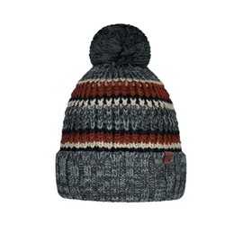 Barts Men's Goser Striped Knitted Hat with Bobble, Dark Heather (24), One Size
