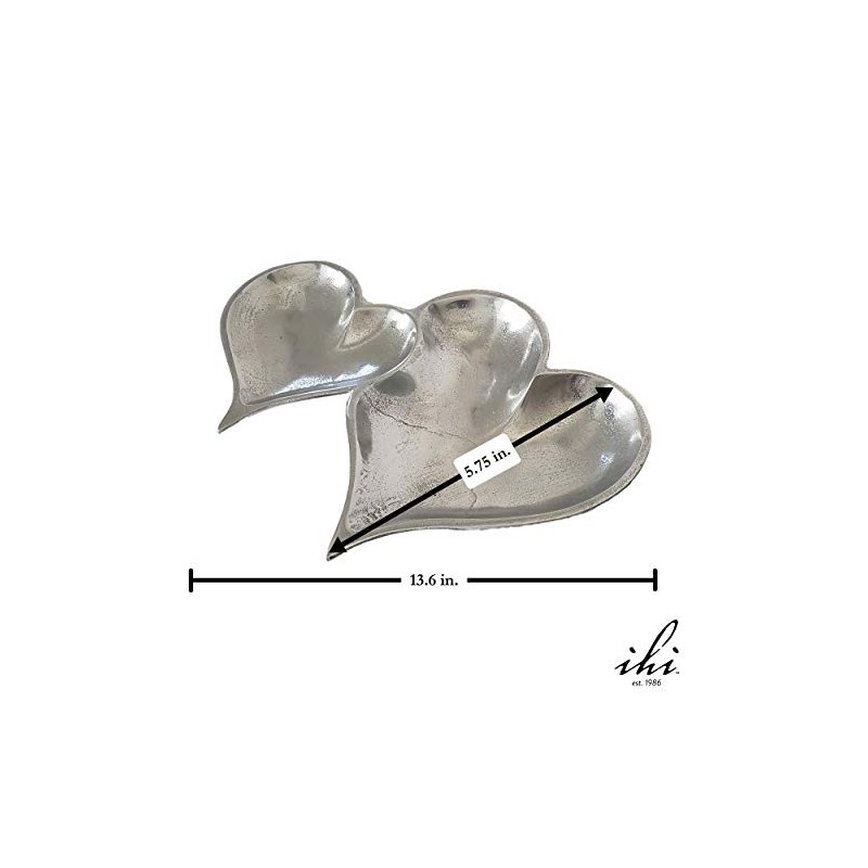 Dos corazones entrelazada Bandeja para servir con textura Aluminio 30,5