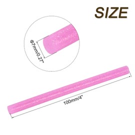 sourcing map 16pcs Mini Hot Glue Gun Sticks 7mm x 100mm Small Glue Sticks for Glue Gun, Glitter Pink