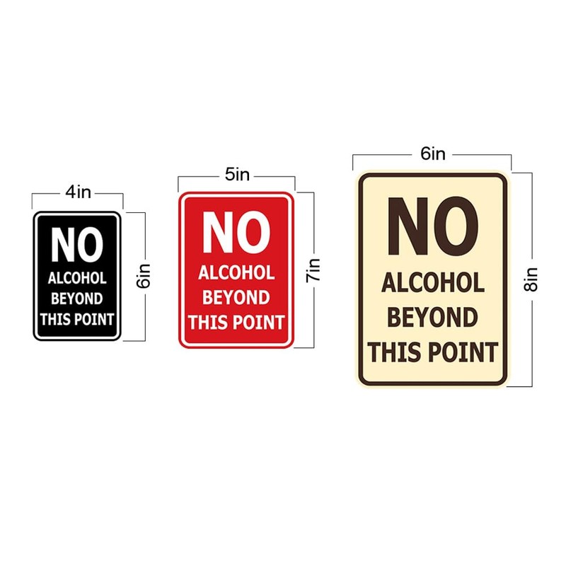 Signs ByLITA Portrait Round no Alcohol Beyond This Point Sign