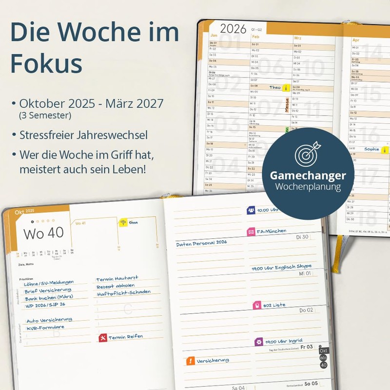 weekview compact note - the clever weekly planner personal organiser