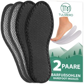 TULMERO 2 Pairs of Insoles, Anti-Sweat, Activated Carbon Soles Against Sweaty Feet, Hand Washable Shoe Insoles, Sweaty Feet for Fresh Feet, Size 38