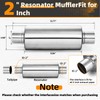 A-KARCK 2.5" Inlet Exhaust Resonator, 2.5" Inlet 2.5" Outlet 13.8"
