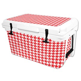 MightySkins Skin Compatible with RTIC 45 qt Cooler (2016) – Red Houndstooth | Protective, Durable, and Unique Vinyl Decal wrap Cover | Easy to Apply, Remove, and Change Styles | Made in The USA