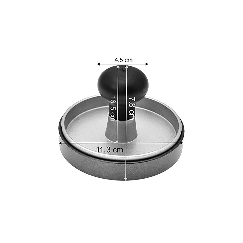 Dehner Hamburger Press, Diameter 11.3 cm, Height 7.8 cm, Aluminium,