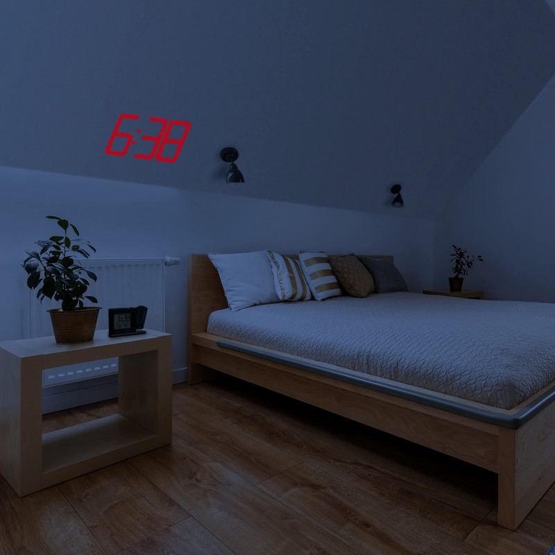TFA Dostmann 60.5018.01 Wireless Projection Alarm Clock with Outdoor Transmitter