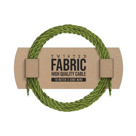 10 Meter Vintage 3 Core Light Green Colour Twisted Electric Cable Fabric Covered Wire Italian Braided 0.75 mm Electrical Cable Flexible Wire for Lighting Other Appliances