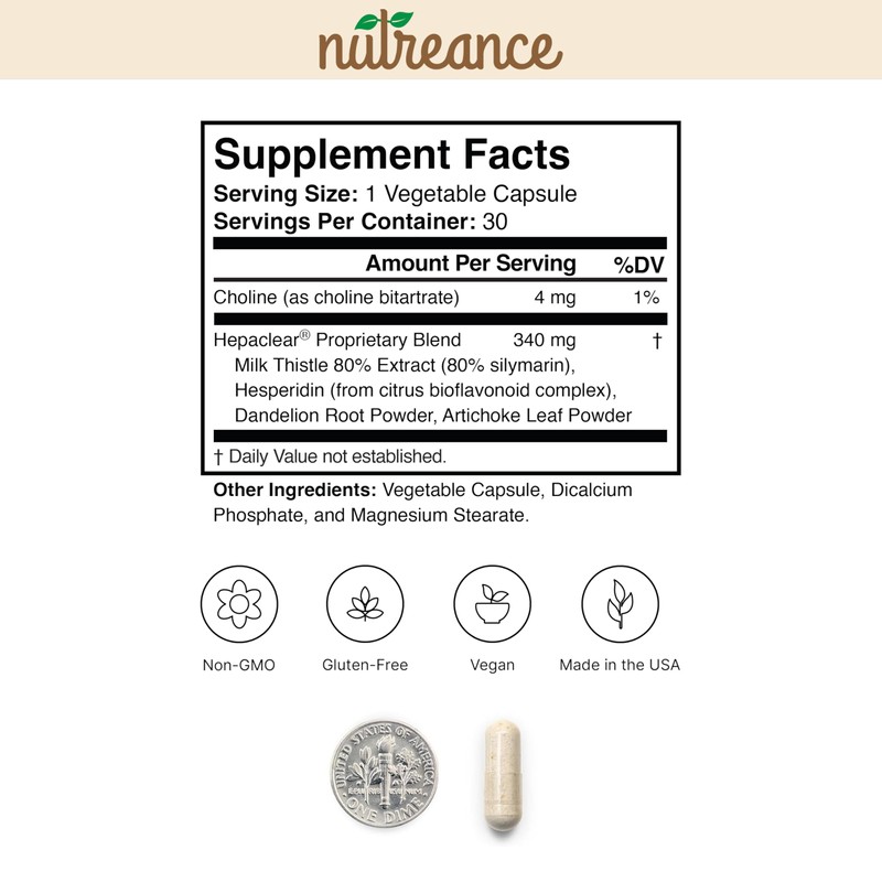 Hepaclear - Natural Liver Support Supplement with Hesperidin - Non-GMO,