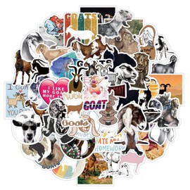 Goat Stickers for Laptop(50 Pcs),Gift for Kids Teens Adults Girl,Nubian Goat Waterproof Stickers for Water Bottle,Vinyl Stickers for Scrapbook,Journal,Dairy,Skateboard