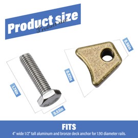 Pokin Pool Ladder Anchors Bronze Wedge Assembly, for Hanover Style Anchors Bronze-with Bolt, Compatible with Perma Cast 3", 4" Rail Anchors Sockets - 2 Pack