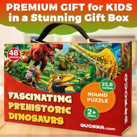 QUOKKA Giant Puzzles for Kids Ages 4-6 - 48 Piece Large Round Puzzles for Toddlers 3-5