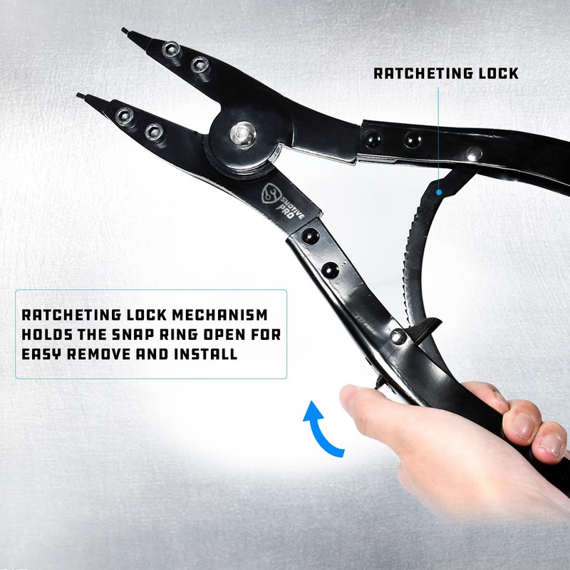 SMOTIVEPRO 16" Snap Ring Pliers Set，2 Piece Internal and External