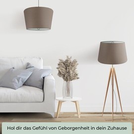 Wogati® Premium Lampshade, E14/E27, Cotton, Various Sizes and Colours, Colour: Brown, Size: L, Lampshade for Floor Lamp, Hanging Lamp, Table Lamp