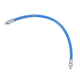 Partuto 1Pc 16 Inch Universal 1/8" NPT Grease Gun Flex Hose - Trailer Flex Grease Hose Extension Non-Slip - Metal Blue