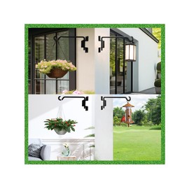 Bird Feeder Hanger,Hummingbird Feeder Hanger,Bird Feeder Hangers for Outside,Plant Hangers Indoor Wall Mount,Hanging Basket Hooks,Plant Hooks & Hangers,45°~180° Rotatable,16 Inch 4 Pack