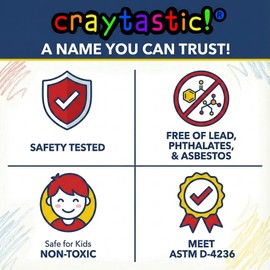 Craytastic! Bulk Unwrapped Crayons Box of 52 (Green) for Crafting, Parties, Kids - Paperless Crayons, No Paper Wrapper - Safety Tested Compliant with ASTM D-4236