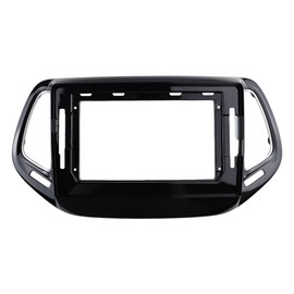 DKMUS Radio Stereo Bezel for Jeep Compass 2017-2018 Dash Installation Mount Trim Kit Fits 10.1" and Double Din Size Screen