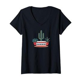 Womens Meditation Cushion Design Patriotic Buddhist V-Neck T-Shirt