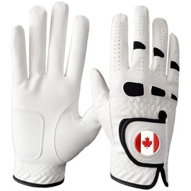 Golf Gloves Men Left Right Hand with Ball Marker CA Flag 1 Pack, Soft Comfortable Leather Weathersof Grip Soft Mens Glove Size S M ML L XL (XL, Right)