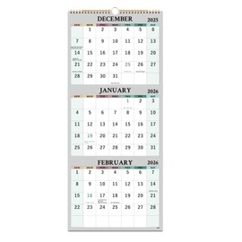 2026 Wall Calendar - 3 Month Wall Calendar 2026 from January 2026 to December 2026, 3 Month Calendar 2026 Vertical with Thick Paper, 2026 Calendar, 11.3" x 26" (Opened)