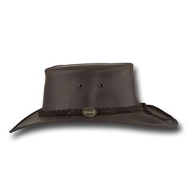 BARMAH HATS Squashy Oiled Leather Hat - Item 1024 (Brown, X-Large)