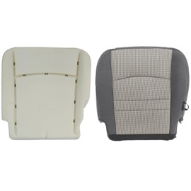 GXARTS Driver Side Bottom Cloth Replacement Seat Cover Gray & Driver Foam Cushion Compatible with Dodge Ram 1500 2500 3500 4500 5500 2009 2010 2011 2012
