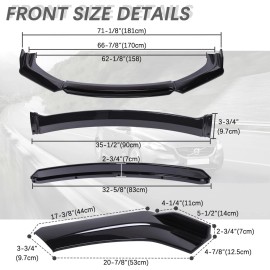 KEEPDSGN For Infiniti G37 G35 Coupe Sedan Front Bumper Lip Splitter Spoiler +Strut Rods A