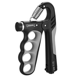 Grip Strengthener,5-100 Kg Adjustable Hand Gripper Strengthener, Forearm Strengthener Workout Kit, Finger Strengthener for Finger Forearm Exerciser Hand Grippers Training (grey)