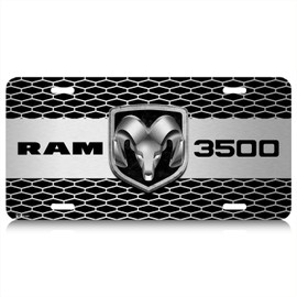 iPick Image for RAM 3500 Truck Grill Graphic Special Aluminum Metal License Plate for Decorative