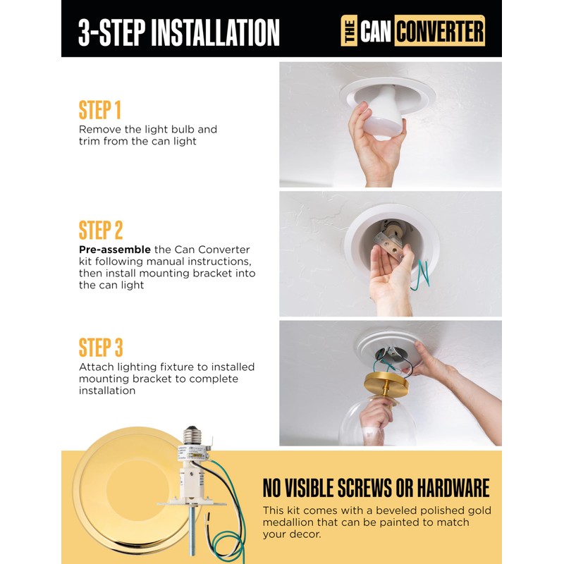 The Can Converter R1 Recessed Can Light Conversion Kit w/