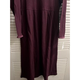 Leisure Life Ribbed dress Long Cotton Burgundy Medium