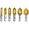 6Pcs Countersink Drill Bits,90 Degree Chamfering Drill Bit 1/4" Hex