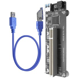PCIe to PCI Adapter with USB 3.0 Cable Compatible with Audio Interfaces Video Capture Cards Industrial Devices, Dual/Single Slot Converter for Legacy PCI Cards