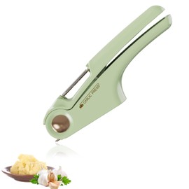 Knoblauchpresse, 4 in 1 Knoblauchpresse Edelstahl, Knoblauchschneider mit Flaschenöffner und Schäler, Garlic Press Leicht zu Drücken und zu Reinigen, Spülmaschinenfest (Grün)