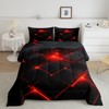 Feelyou Honeycomb Comforter Set Full Size Kids Red Black Hexagonal